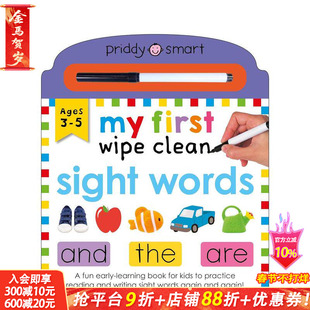【预售】我的第一本擦擦书:常用词 My First Wipe Clean Sight Words 英文儿童趣味互动游戏书 英语早教进口童书