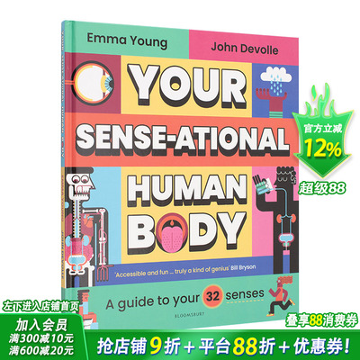 【现货】人体感官：探索32 种感觉系统 Your SENSE-ational Human Body 英文儿童插画科普故事绘本 进口童书