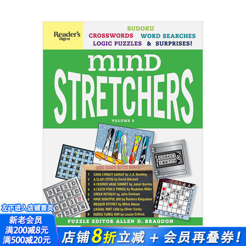 【现货】读者文摘思维担架解谜书弟3卷Reader's Digest Mind Stretchers Puzzle Book Vol.3 趣味游戏书 英文版 生活悠闲 图书