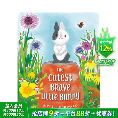 【预售】可爱勇敢的小兔子 The Cutest Brave Little Bunny 英文儿童插画故事绘本 进口童书