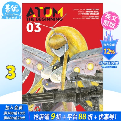 【预售】英文漫画 铁臂阿童木起源3 ATOM:The Beginning Vol.3 英文原版 Tetsuro Kasahara 原子小金刚 进口漫画书籍【善优图书】