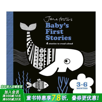 【预售】【获奖纺织品设计师简·福斯特】宝宝的第一个故事：3-6个月 Jane Foster's Baby's First Stories英文儿童认知启蒙绘本书