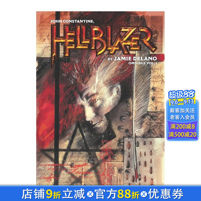 【预售】DC漫画 约翰-康斯坦丁:地狱使者 杰米德拉诺合集 卷1 John Constantine Hellblazer by Jamie Delano Omnibus英文漫画书