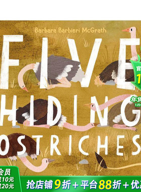 【现货】英文原版 五只藏起来的鸵鸟Five Hiding Ostriches 儿童绘本 亲子英语 数字启蒙 进口图书 3-6岁 善优童书