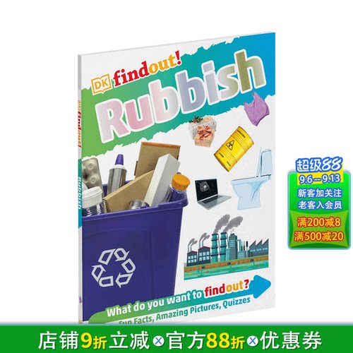 【预售】DK findout! 垃圾Rubbish 环保知识科普普及百科全书彩图图集 DK出版英文精装 图书