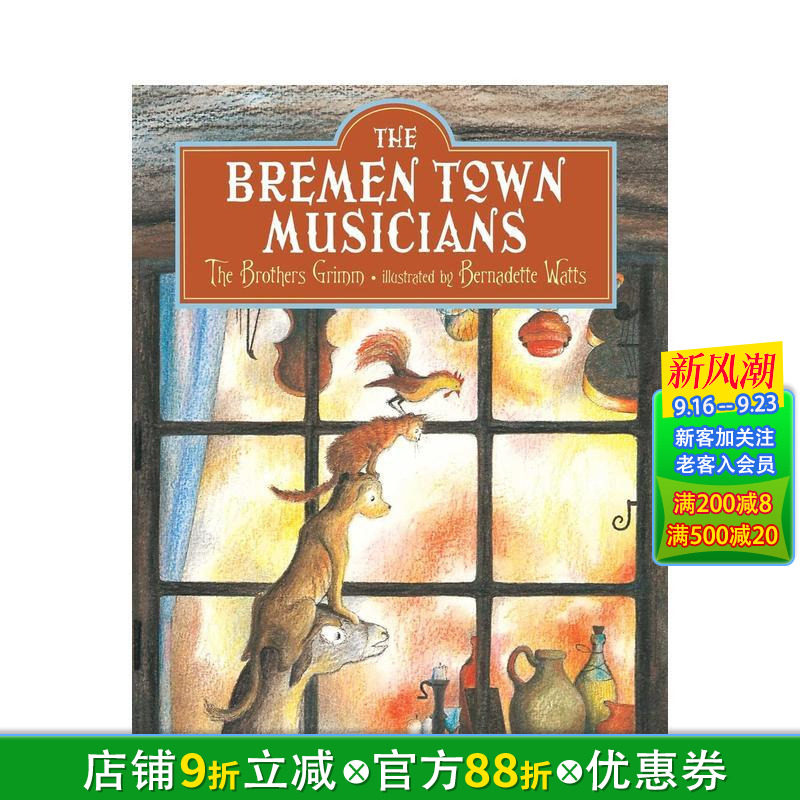 【预售】【Bernadette Watts】不来梅小镇音乐家 Bremen Town Musicians 精装英文儿童插画故事绘本 进口童书图片