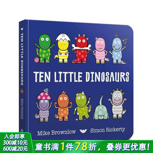 Ten Little 趣味数数启蒙 预售 幼儿认知与语言开发 进口童书 十只小恐龙 英文儿童插画故事绘本 Dinosaurs