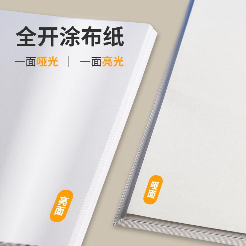 全开铜版纸白卡纸大张 一面哑光一面亮光加厚1K双面卡纸手工硬卡纸单涂白卡纸180g/200g/250g/300g/350g