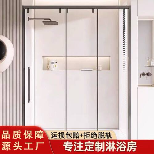 超极窄不锈钢三联动淋浴
