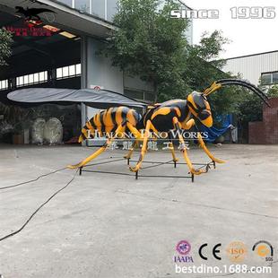 饰摆件电动昆虫厂家. 仿真昆虫定制户外景区高密度硅胶黄蜂模型装