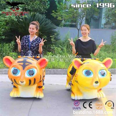 地摊娱乐项目仿真互动小车商场公园游乐场互动玩耍老虎动物小车.