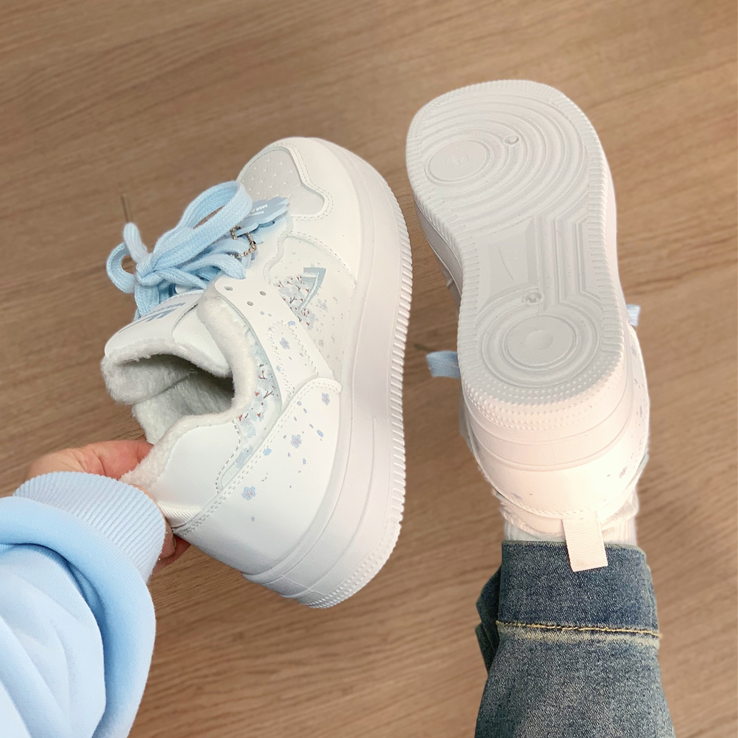 回力加绒小白鞋女2025年冬季新款