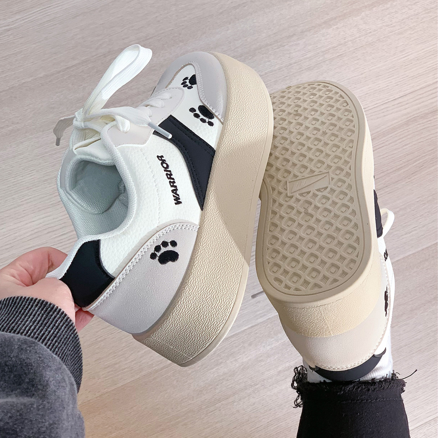 回力猫脚印厚底德训鞋女2026春季新款百搭小白鞋小众可爱增高板鞋,女鞋,休闲板鞋,淘宝优惠券,粉丝福利购,淘宝优惠卷