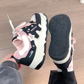 女2026春季 新款 百搭鞋 回力黑粉星星厚底小白鞋 子小众原创学生板鞋