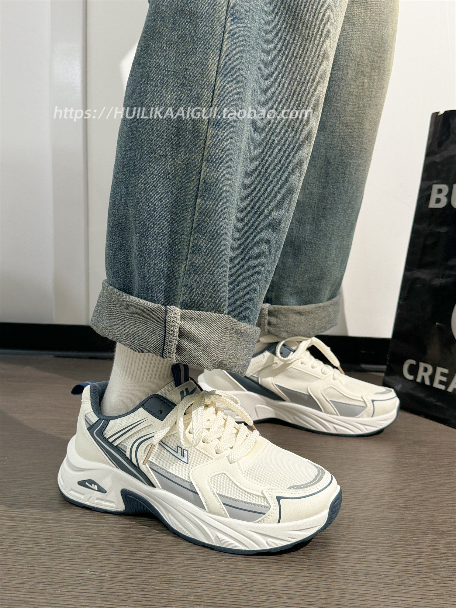 warrior/回力男鞋网面透气老爹鞋男夏季百搭休闲鞋轻便耐磨运动鞋