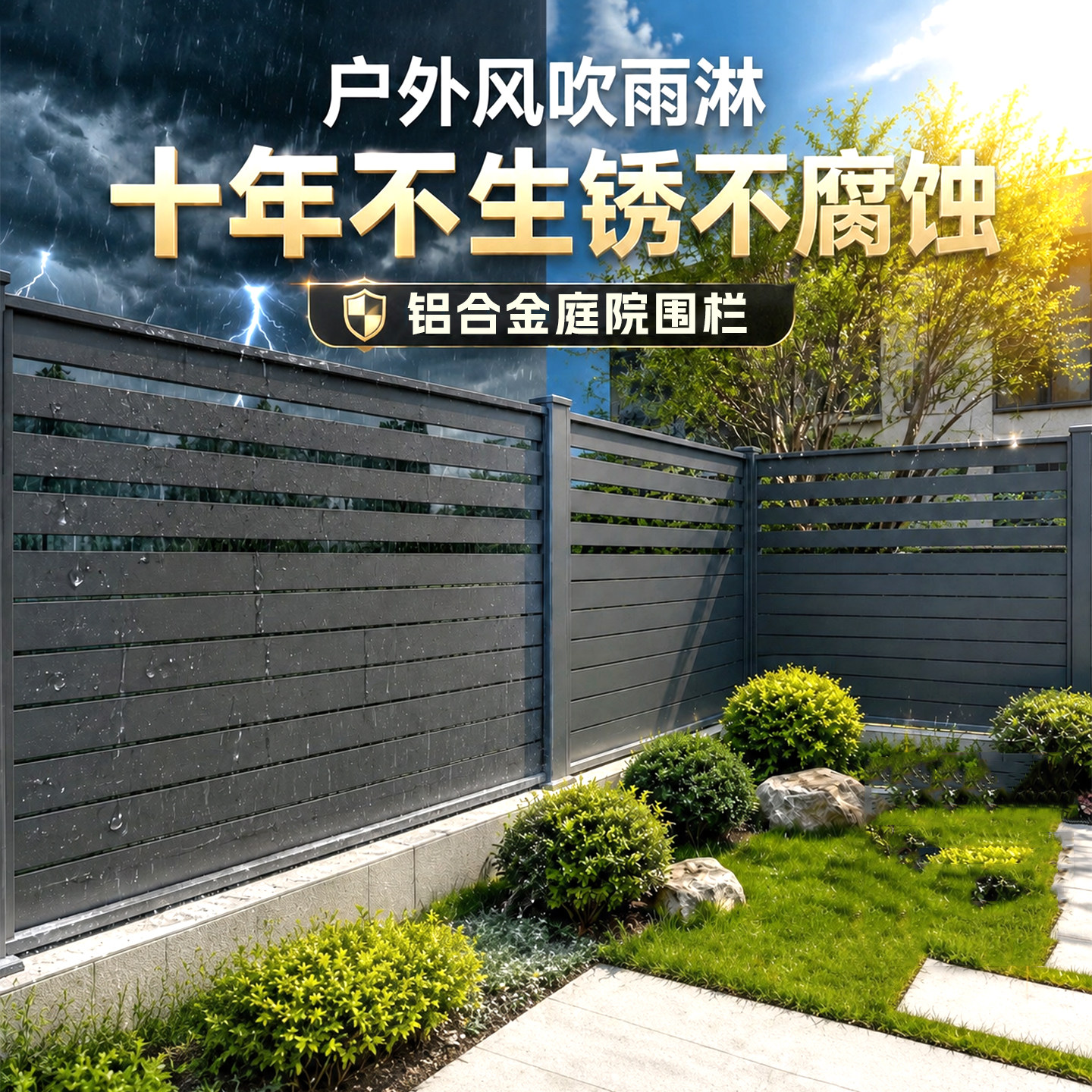【升级加厚铝材】铝合金护栏围栏图片