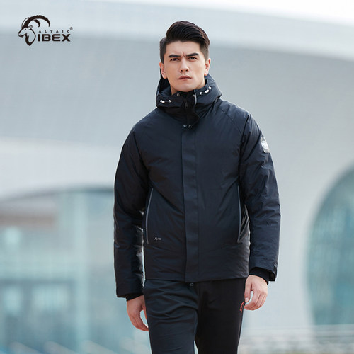 岩羚羽绒服男士时尚保暖蓬松度