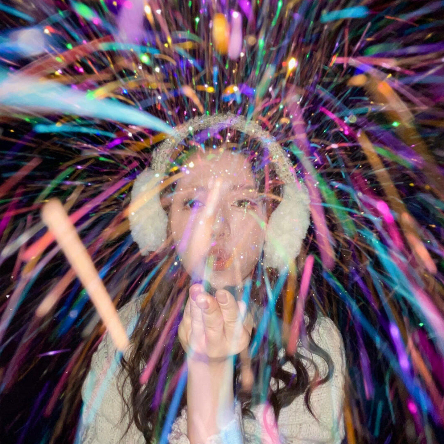 手掌烟花手心散粉拍照道具氛围感跨年元旦圣诞节七彩闪光粉亮粉片