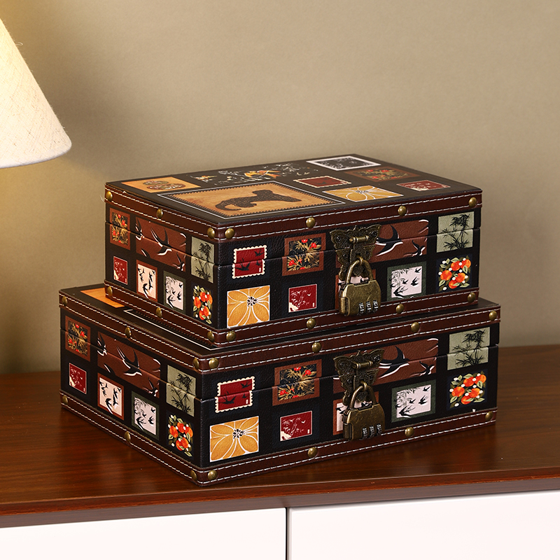 创意复古格韵桌面收纳盒高颜值