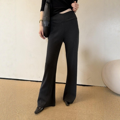 高腰加绒微喇裤女2025冬季