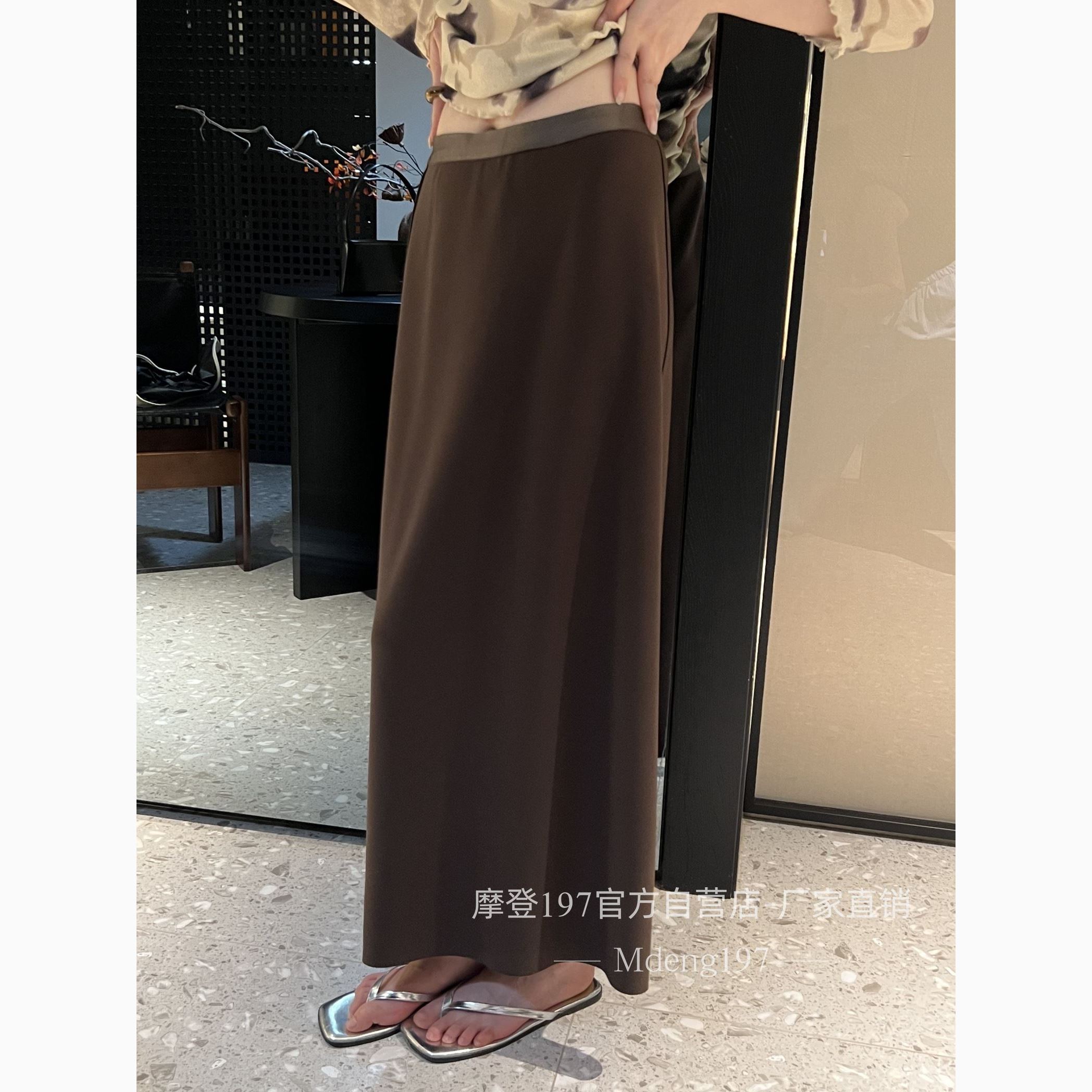 十三行摩登197双面穿后开叉半身裙秋垂感气质显瘦百搭中长裙73055