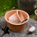 手工复古红陶小花盆瓦盆粗陶透气陶土泥瓦花盆老式 土陶盆陶瓷花盆