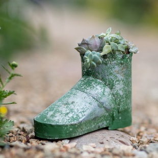 多肉花盆铁艺花盆小号做旧铁皮花器个性创意植物小花盆造景摆件