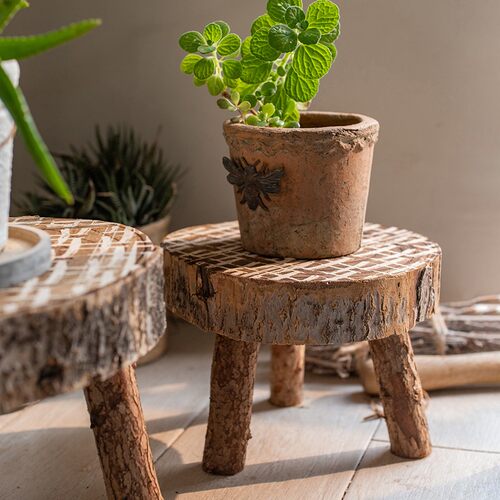 原木小凳子花架置物架花盆底座