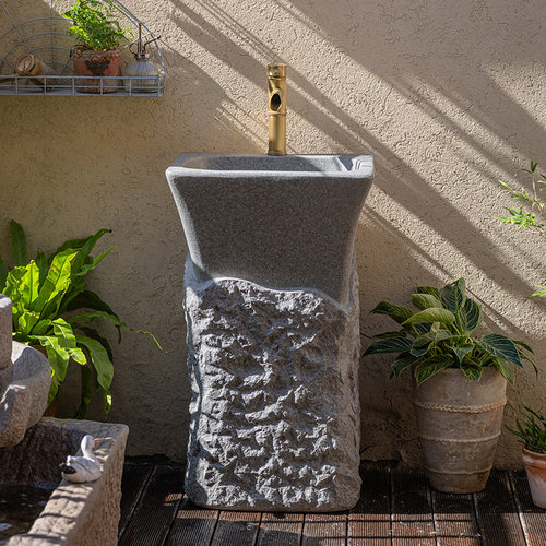 户外洗手台创意洗手盆立柱石材别墅室外民宿农家院花园庭院洗手池