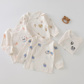 承承鹿新生婴儿纯棉秋衣衬衫 男女宝宝打底无骨长袖 儿童春秋衣服