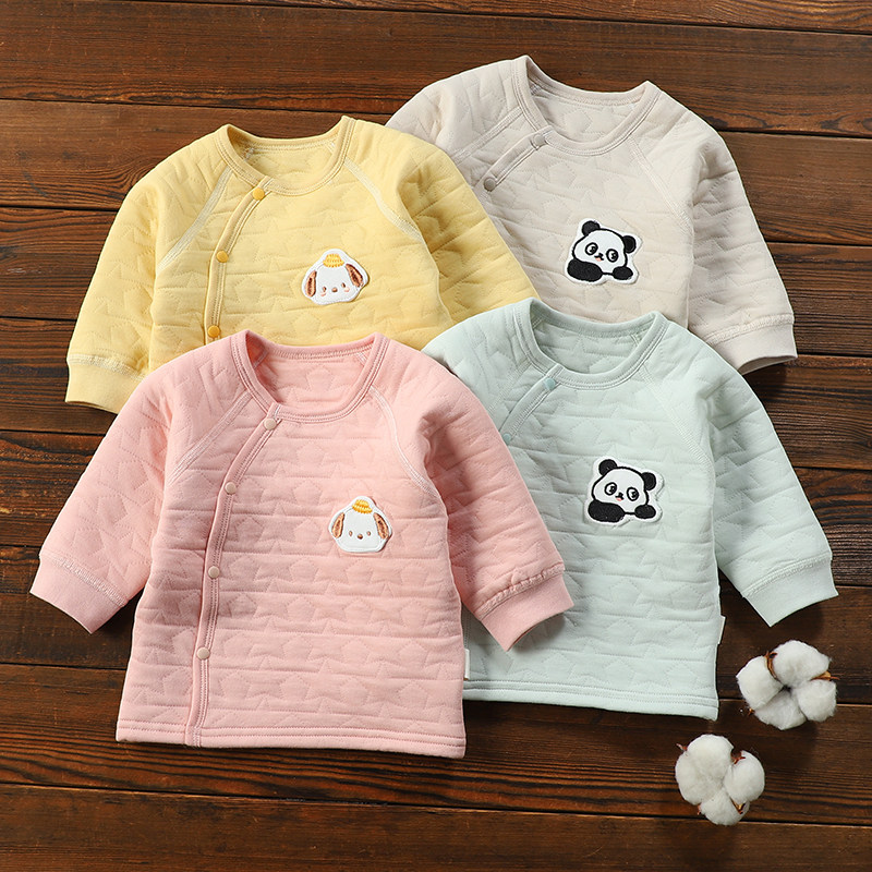 婴儿保暖上衣男女宝宝圆领夹棉开衫卡通小熊无骨亲肤内衣a类衣服,童装/婴儿装/亲子装,保暖上装,淘宝优惠券,粉丝福利购,淘宝优惠卷