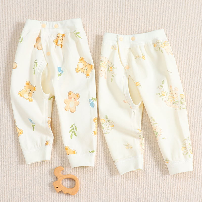 新生婴儿纯棉春秋开裆裤打底无骨