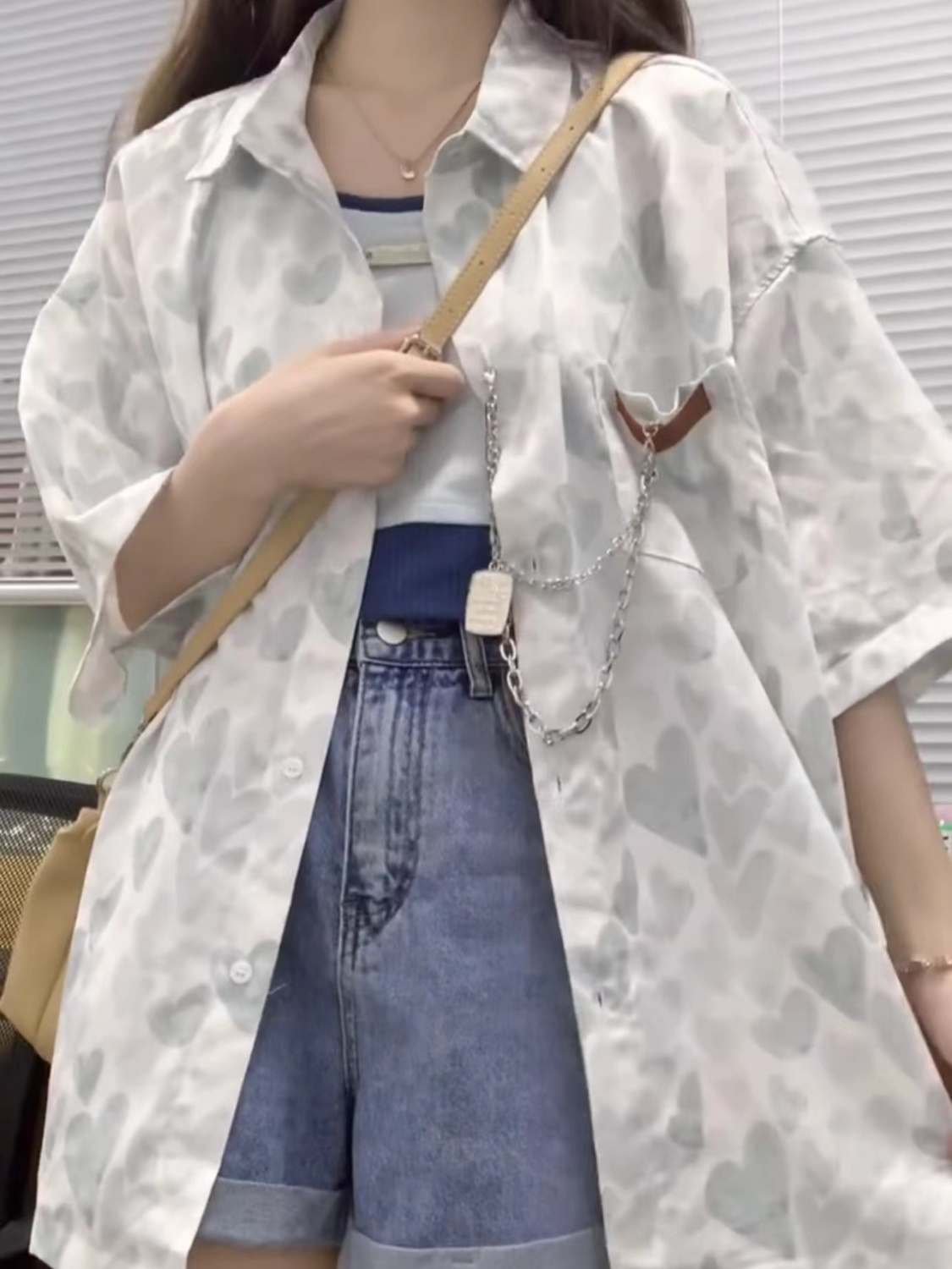 真的绝!!【夏季新款】原宿BF风短袖开衫外搭防晒衣ins超火宽松t恤