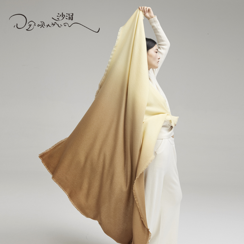 sandriver西藏羊绒手工披毯