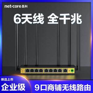 适用磊科B11企业级千兆无线路由器9口大功率公司wifi商用办公用8孔口多接口监控专用8个八口多个端口办公室穿