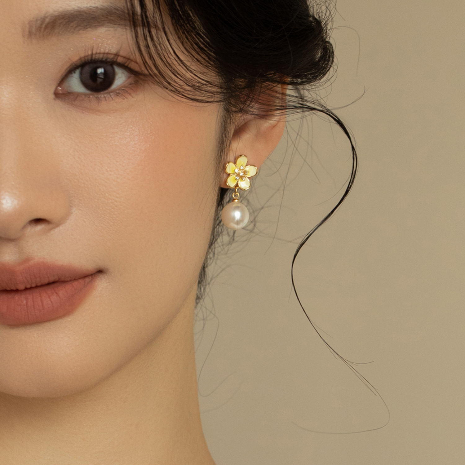 S925银珍珠耳钉女短链流苏耳线