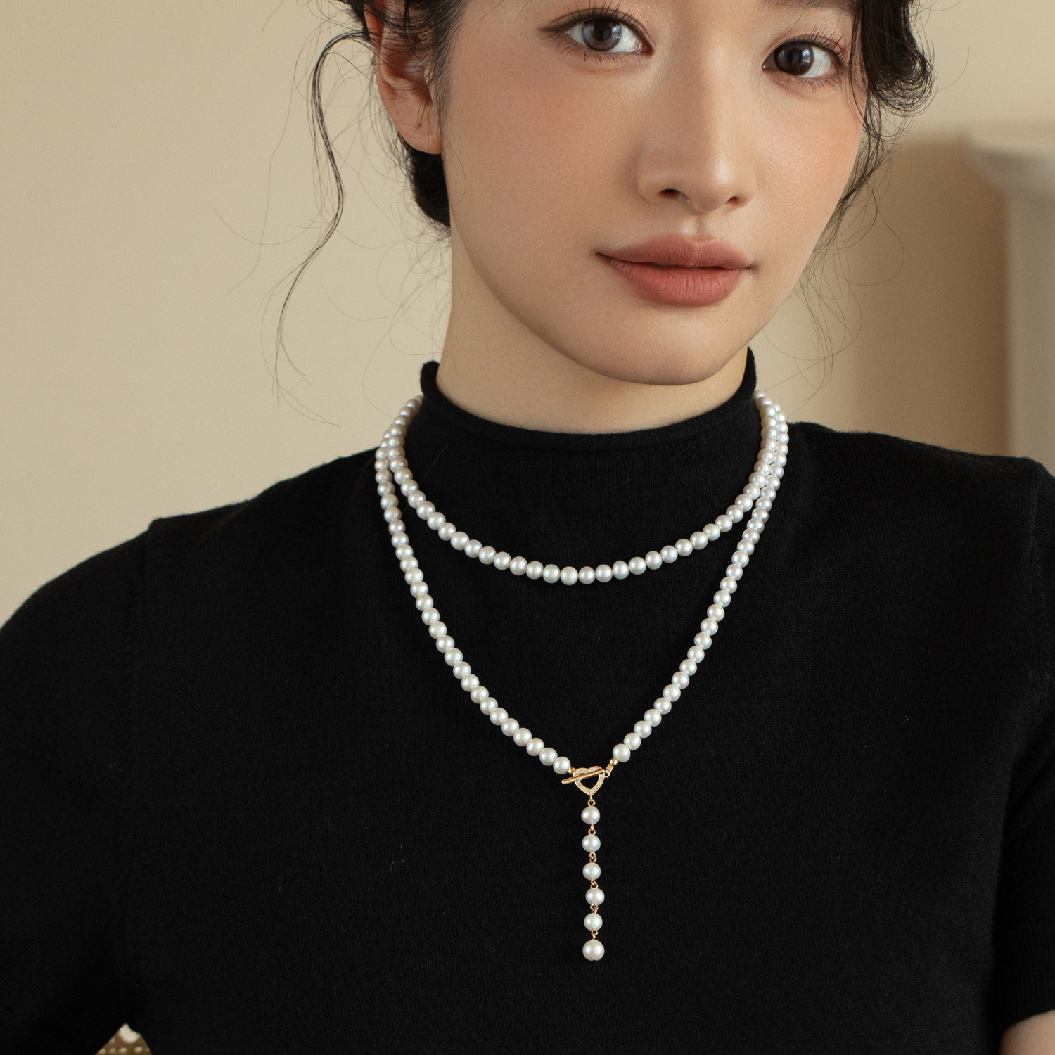 长款淡水珍珠项链多层秋冬毛衣链