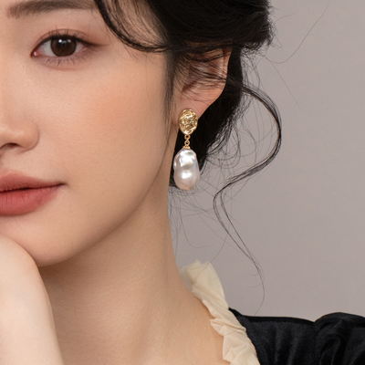 法式复古巴洛克珍珠耳环