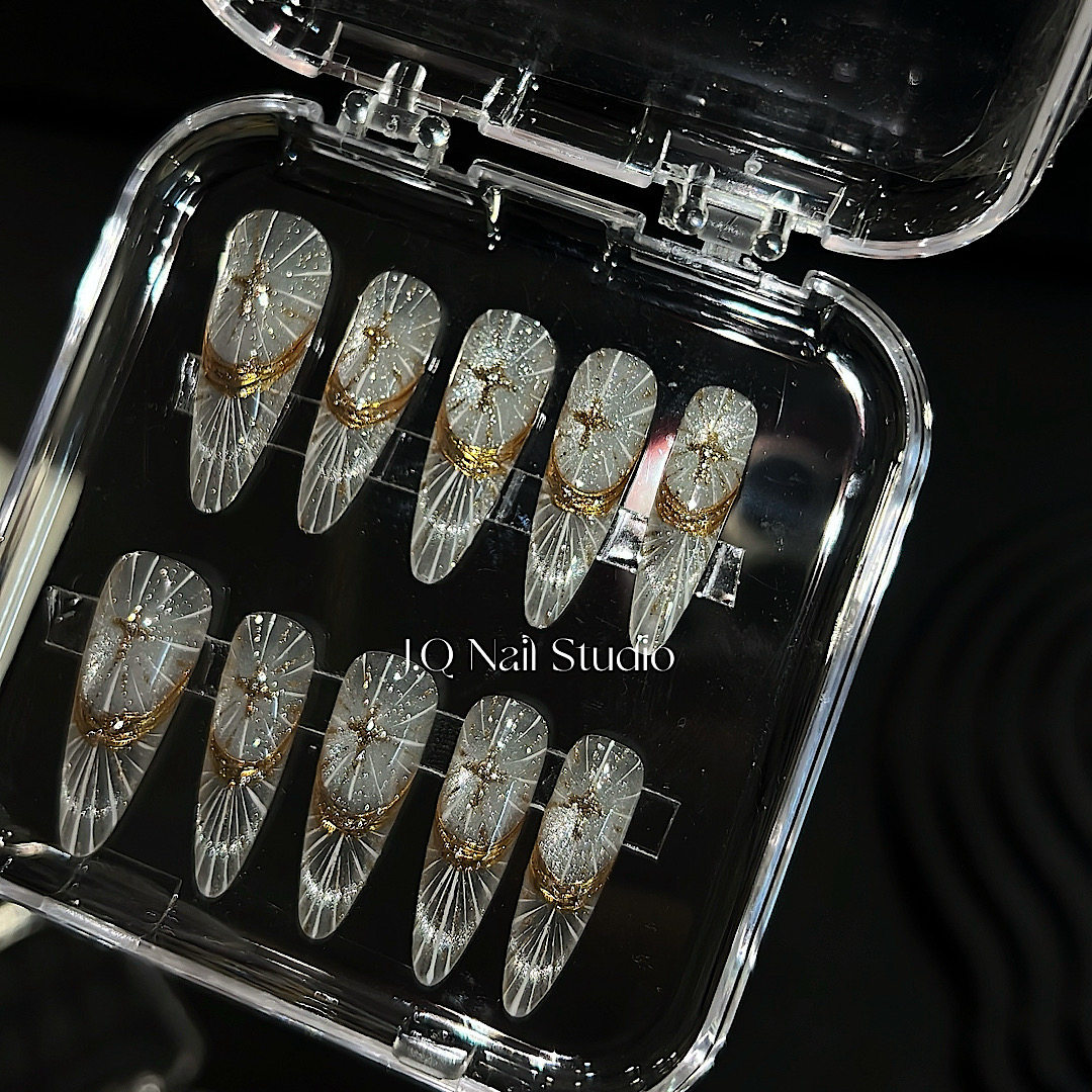 JQ.NAIL【圣光】手工定制闪粉ins猫眼手绘指甲甲片贴片美甲穿戴甲,彩妆/香水/美妆工具,穿戴甲/甲片,淘宝优惠券,粉丝福利购,淘宝优惠卷