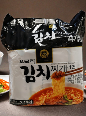 韩国GS25便利店精典款酸辣泡菜拉面160g*4袋包装预制料包汤底浓郁