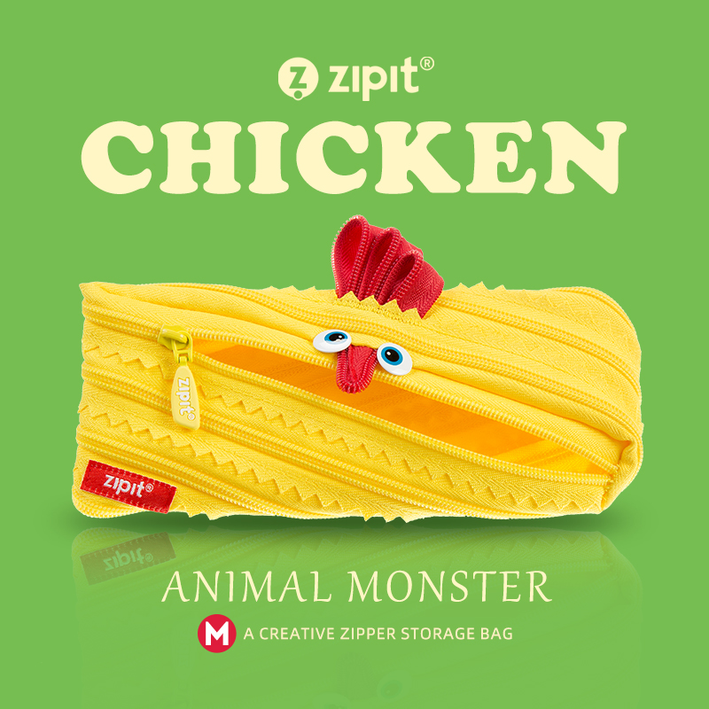 ZIPIT创意文具卡通小鸡可爱拉链笔袋文具学生笔盒流行个性潮学生文具可爱女生化妆包,文具电教/文化用品/商务用品,笔袋,淘宝优惠券,粉丝福利购,淘宝优惠卷