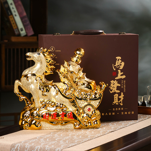 景德镇陶瓷生肖马酒瓶5斤装马上发财酒坛摆件装饰密封酒具酒壶