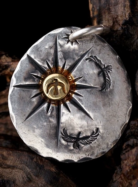 印第安太阳图腾项链挂件男女配饰