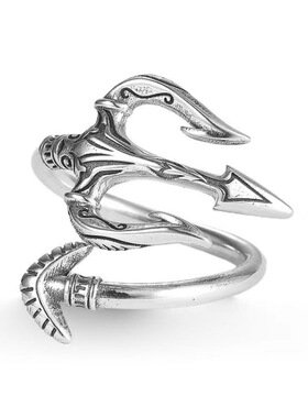 FuGui 新款《海王三叉戟》痞帅戒指个性百搭复古潮男生开口可调戒