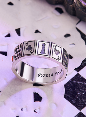 幸运石联名游戏人生法则二次元动漫周边戒指  空白休比指环银饰品