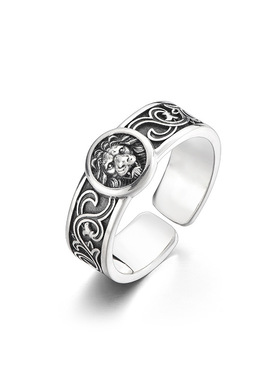 FuGui原创狮子复古戒指男生设计感小众个性潮男单身高街食指环ins