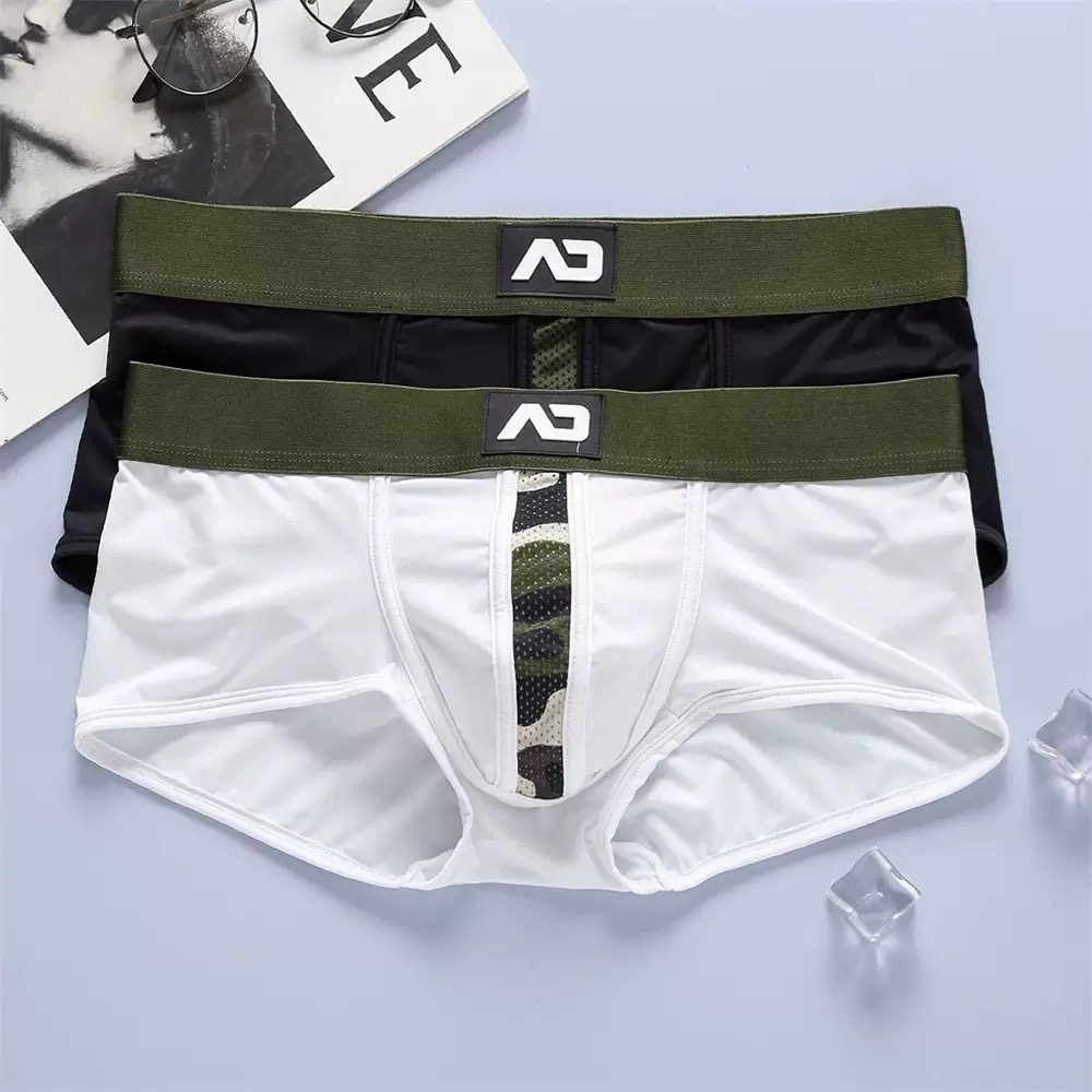 新款男士内裤舒适亲肤牛奶丝时尚低腰个性印花时尚舒适透气平角裤