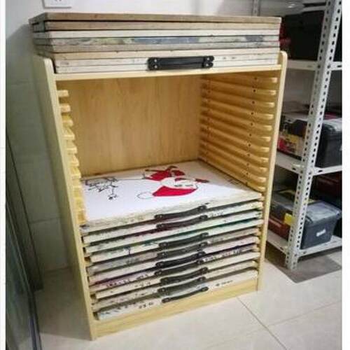 湿水彩柜木质画板架画板收纳柜幼儿园画室实木画板柜4开K纸整理柜