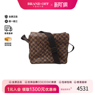 中古LV路易威登男包B级9新Shoulder 防水帆布斜挎包 bag肩包涂层