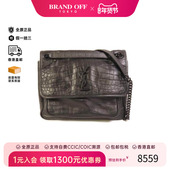 中古YSL圣罗兰女包A级95新shoulder bag斜挎包牛皮斜挎包黑色